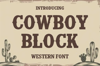 Western Design: Free Cowboy Block Font for Creative Projects